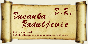 Dušanka Raduljević vizit kartica